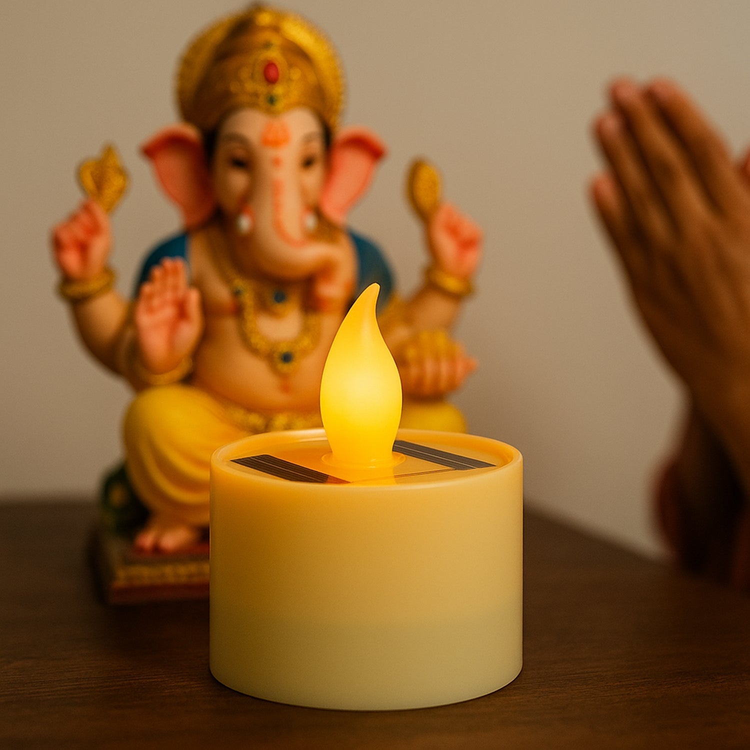 Solar Powered LED Flameless Candle Light (1 Pc) Solar Powered LED Flameless Candle Light (1 Pc)